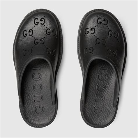 black platform gucci sandals|Gucci platform perforated sandals.